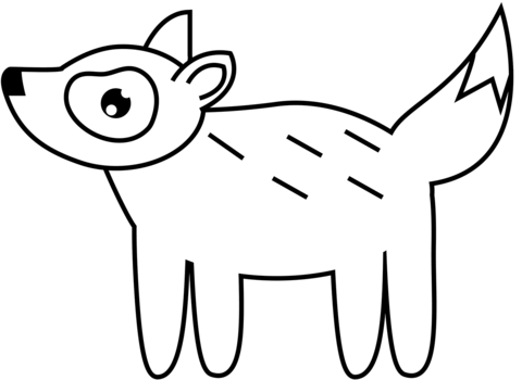 Cute Wolf Coloring Page